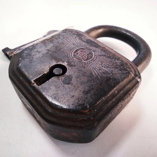 Candado Antiguo Original En Hierro, Con Llave - foto 2