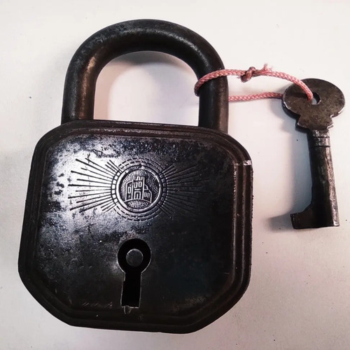 Candado Antiguo Original En Hierro, Con Llave - foto 6