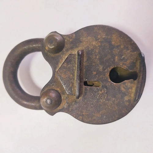 Candado Antiguo Original En Hierro, Con Llave Antigua, Funciona - foto 3