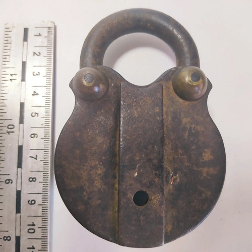Candado Antiguo Original En Hierro, Con Llave Antigua, Funciona - foto 6