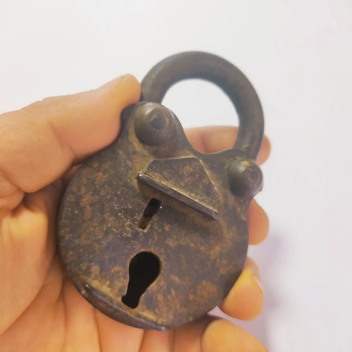 Candado Antiguo Original En Hierro, Con Llave Antigua, Funciona - foto 8