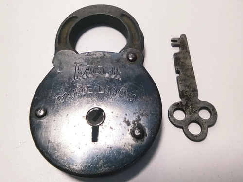 Candado Antiguo Original En Hierro, Made In USA, Con Llave