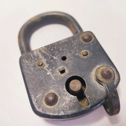Candado Antiguo Original En Hierro, 8,5 cm, Sin Llave
