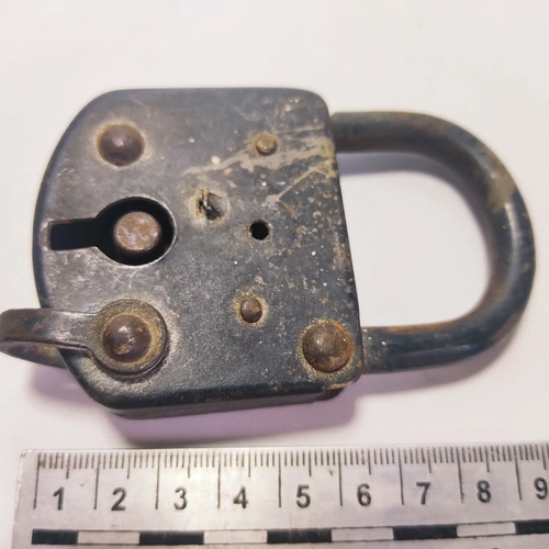 Candado Antiguo Original En Hierro, 8,5 cm, Sin Llave - foto 4