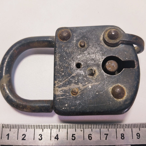 Candado Antiguo Original En Hierro, 8,5 cm, Sin Llave - foto 7