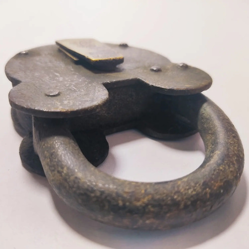 Candado Antiguo Original En Hierro Y Bronce, Sin Llave, Mickey - foto 5