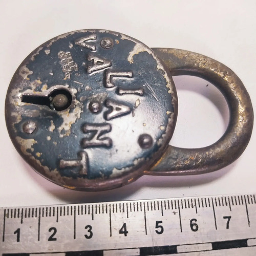 Candado Antiguo Original En Hierro Valiant, USA, Sin Llave - foto 5