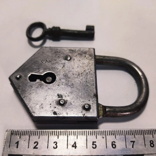 Candado Antiguo Original En Hierro, Con Llave, Funciona, Hungría - foto 4