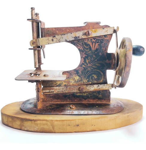 Máquina De Coser Antigua De Juguete, Alemana, En Hojalata - foto 3