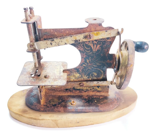 Máquina De Coser Antigua De Juguete, Alemana, En Hojalata - foto 9