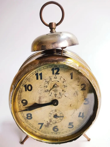 Reloj Despertador Antiguo A Cuerda, Junghans, Alemán