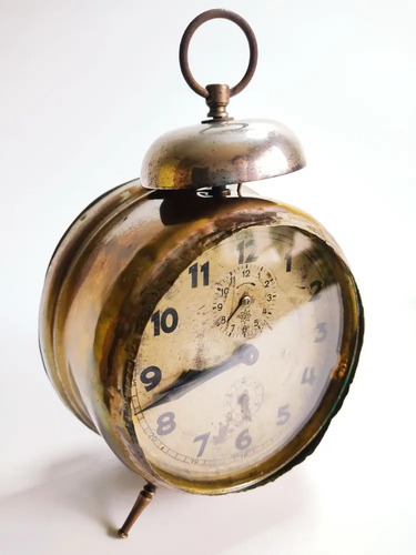 Reloj Despertador Antiguo A Cuerda, Junghans, Alemán - foto 2