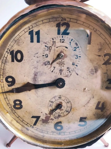 Reloj Despertador Antiguo A Cuerda, Junghans, Alemán - foto 3