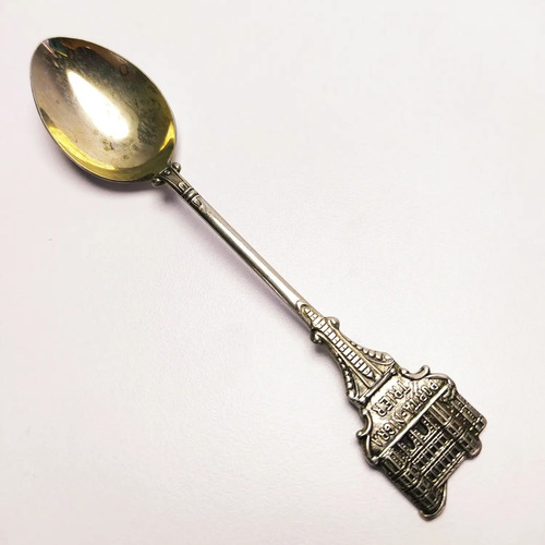 Cuchara Antigua De Colección, Baño En Plata, Porta Negra