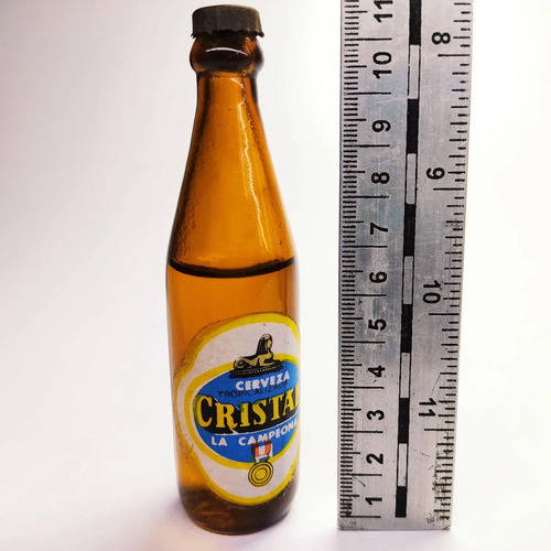 Botella Miniatura De Colección, Cerveza Cristal, La Campeona - foto 3