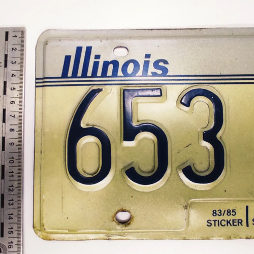 Placa Antigua De Carro, Original, Illinois 653-937 - foto 3