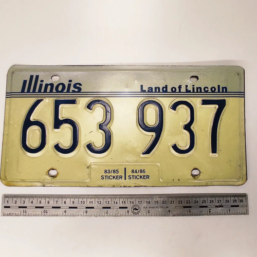 Placa Antigua De Carro, Original, Illinois 653-937 - foto 6