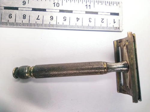 Máquina De Afeitar Antigua, Original, USA, Cabeza De Bronce - foto 6