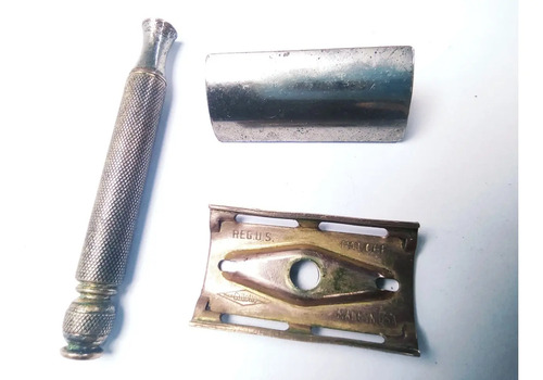 Máquina De Afeitar Antigua, Original, USA, Cabeza De Bronce - foto 9