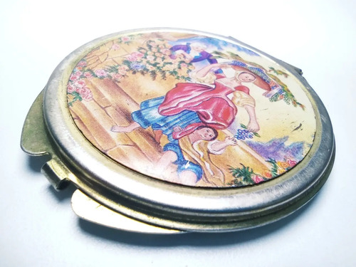 Espejo De Maquillaje Antiguo, Retro, Doble Cara, Marco Metálico - foto 2