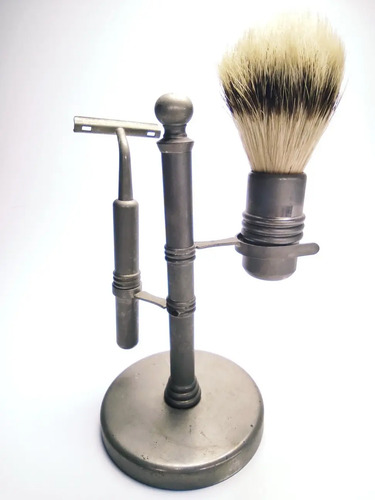 Kit Antiguo De Brocha Y Máquina De Afeitar, Para Decoración, No Funcional
