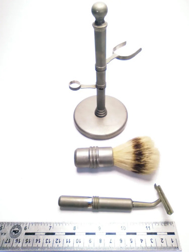 Kit Antiguo De Brocha Y Máquina De Afeitar, Para Decoración, No Funcional - foto 10