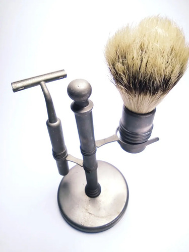 Kit Antiguo De Brocha Y Máquina De Afeitar, Para Decoración, No Funcional - foto 2