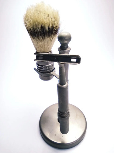Kit Antiguo De Brocha Y Máquina De Afeitar, Para Decoración, No Funcional - foto 3