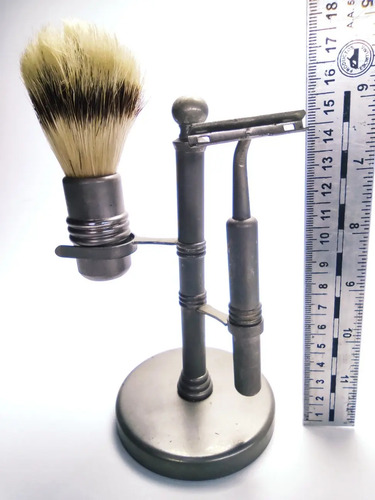 Kit Antiguo De Brocha Y Máquina De Afeitar, Para Decoración, No Funcional - foto 5