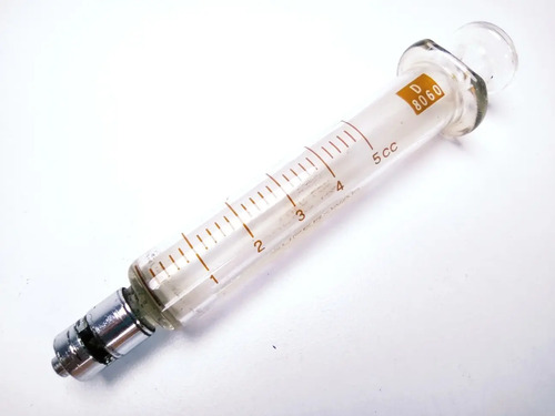 Jeringa De Cristal Antigua Becton Dickinson, USA, 5 ml