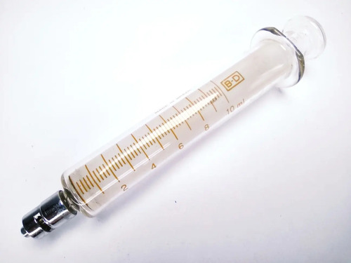 Jeringa De Cristal Antigua Becton Dickinson, Brasil, 10 ml