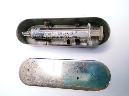 Jeringa De Cristal Antigua, 3 ml Aprox., No Funciona, Para Decoración