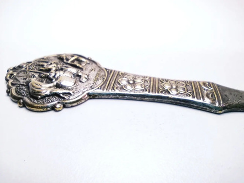 Tajapapel Antiguo De Escritorio, En Bronce Con Baño En Plata - foto 10
