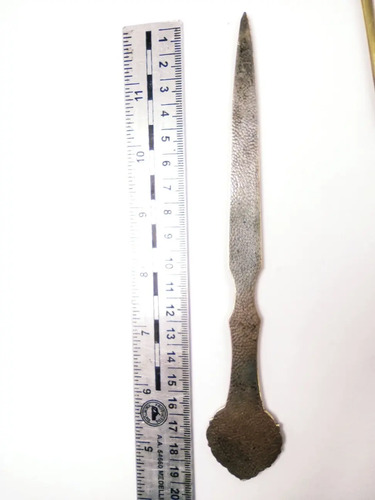 Tajapapel Antiguo De Escritorio, En Bronce Con Baño En Plata - foto 6