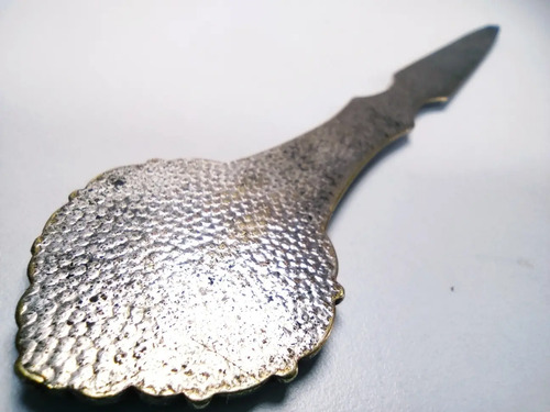 Tajapapel Antiguo De Escritorio, En Bronce Con Baño En Plata - foto 7