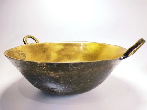 Paila Antigua En Bronce Original, Pesada, 35 Cm Diámetro - foto 3