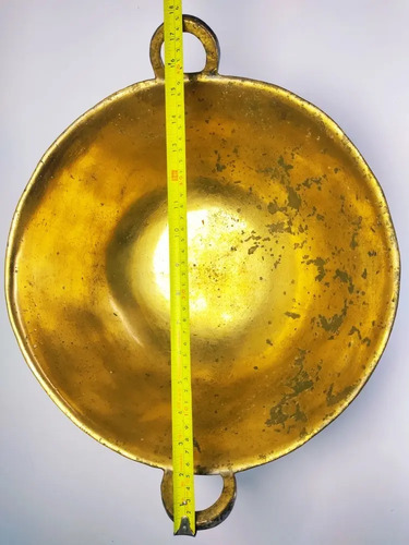 Paila Antigua En Bronce Original, Pesada, 35 Cm Diámetro - foto 4