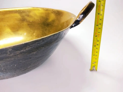 Paila Antigua En Bronce Original, Pesada, 35 Cm Diámetro - foto 5