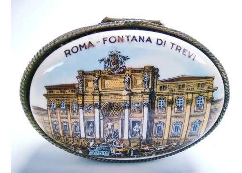 Cofre Agujetero Antiguo En Alpaca Y Porcelana, Roma - foto 2