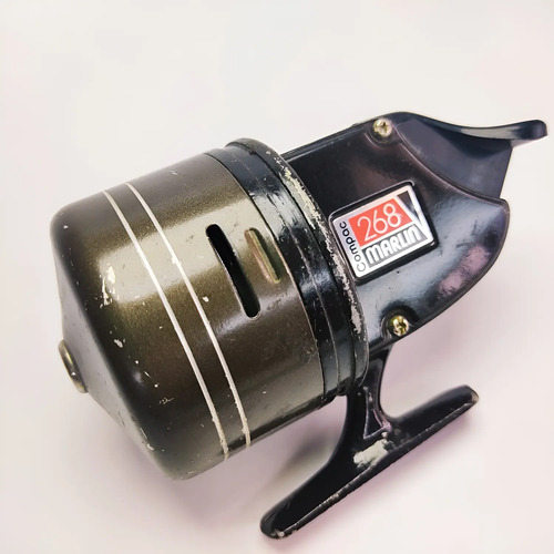 Carrete De Pesca Antiguo Marlin, Japonés, Para Sardinas, Negro