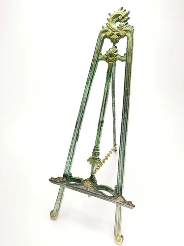 Portarretrato Antiguo En Bronce Macizo, Estilo Caballete, 33 cm