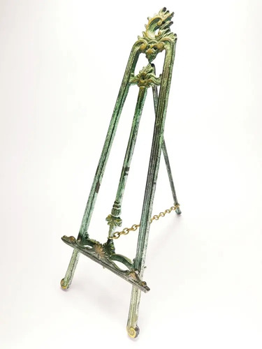 Portarretrato Antiguo En Bronce Macizo, Estilo Caballete, 33 cm - foto 10