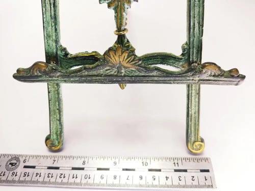 Portarretrato Antiguo En Bronce Macizo, Estilo Caballete, 33 cm - foto 2