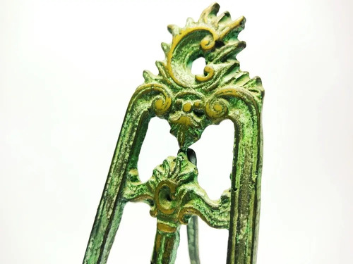 Portarretrato Antiguo En Bronce Macizo, Estilo Caballete, 33 cm - foto 3
