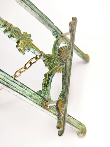Portarretrato Antiguo En Bronce Macizo, Estilo Caballete, 33 cm - foto 4