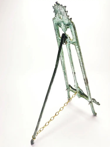 Portarretrato Antiguo En Bronce Macizo, Estilo Caballete, 33 cm - foto 6