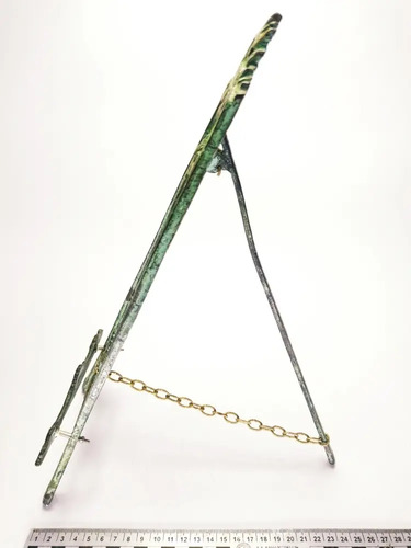 Portarretrato Antiguo En Bronce Macizo, Estilo Caballete, 33 cm - foto 8