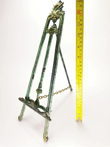 Portarretrato Antiguo En Bronce Macizo, Estilo Caballete, 33 cm - foto 9