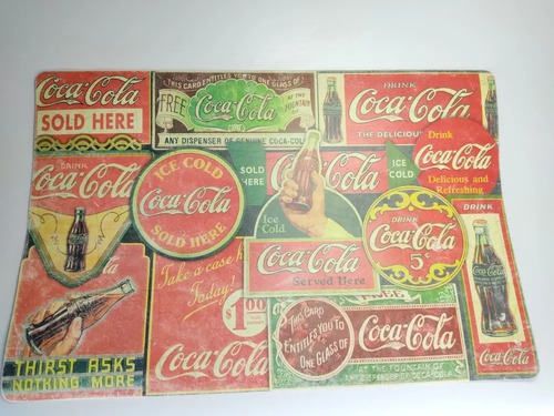 Carpetas Coca-Cola Vintage Para Comedor, De Colección, 8 Unidades