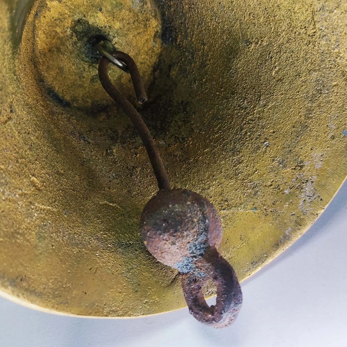 Campana Antigua En Bronce Macizo, Ángeles, 20 cm De Diámetro - foto 7